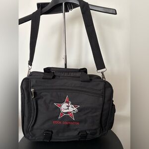 New: Vintage PBR Large Logo Stock Contractor Black Laptop/Messenger Bag.Western